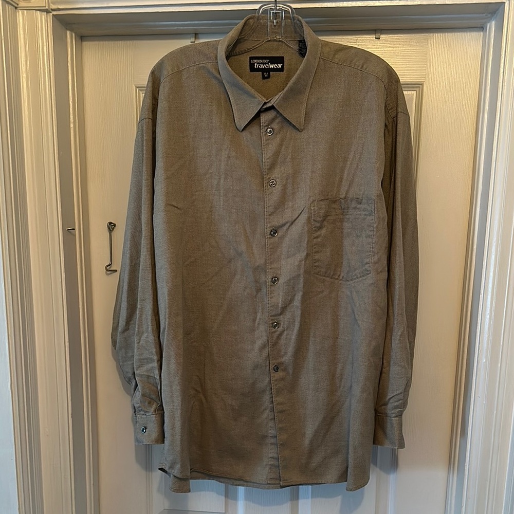 Men’s London Fog Casual Button Down Shirt Relaxed Fit Size XL